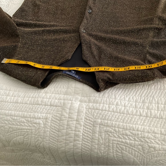 ENCORE, GOLD & BLACK METALLIC CARDIGAN/BLOUSE, SIZE: 1X - Picture 5 of 11